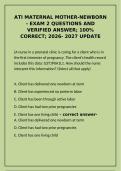ATI Maternal Newborn Exam 2 Study Guide 2026-2027&NewLine;