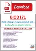 BIOD 171 Module 4-6 &colon; Microbiology &vert; Portage Learning Study Guide &vert; Questions&comma; Answers & Detailed Rationales