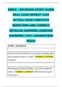 EMSIC &ndash; MICHIGAN STUDY GUIDE   REAL EXAM NEWEST 2026  ACTUAL EXAM COMPLETE  QUESTIONS AND CORRECT  DETAILED ANSWERS &lpar;VERIFIED  ANSWERS&rpar; &vert;100&percnt; GUARANTEED  PASS&excl;&excl;  