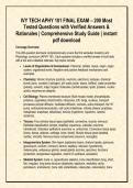 IVY TECH APHY 101 FINAL EXAM &ndash; 200 Most &NewLine;Tested Questions with Verified Answers & &NewLine;Rationales &vert; Comprehensive Study Guide &vert; instant &NewLine;pdf download 