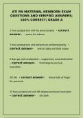 ATI RN Maternal Newborn Exam - Practice Questions with Verified Answers