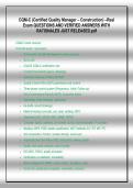 CQM-C &lpar;Certified Quality Manager &ndash; Construction&rpar; &ndash;Real &NewLine;Exam QUESTIONS AND VERIFIED ANSWERS WITH &NewLine;RATIONALES JUST RELEASED&period;pdf