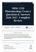 NRSG 2350 Pharmacology Exam 2 Questions & Answers 2026-2027 Complete Review