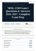 NRSG 2350 Exam 1 Questions & Answers 2026-2027 Complete Exam Prep