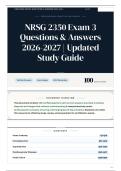 NRSG 2350 Exam 3 Questions & Answers 2026-2027 Updated Study Guide