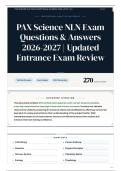 PAX Science NLN Exam Questions & Answers 2026-2027 Updated Entrance Exam Review