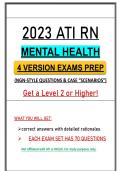 ATI RN Mental Health 4 Version Exams Prep NGN-Style Questions ATI Nursing Ex