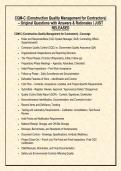CQM-C &lpar;Construction Quality Management for Contractors&rpar; &ndash; Original Questions with Answers & Rati