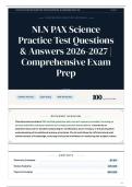 NLN PAX Science Practice Test Questions & Answers 2026-2027 Comprehensive Exam Prep
