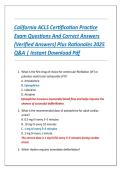California ACLS Certification Practice Exam &lpar;2025&rpar; &ndash; Questions&comma; Verified Answers&comma; and Rationales