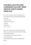 ATI RN MENTAL HEALTH PROCTORED&NewLine;COMPREHENSIVE EXAM SCRIPT VERIFIED&NewLine;QUESTIONS COMPLETE ANSWERS&NewLine;GRADED APLUS&NewLine;