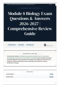 Module 8 Biology Exam Questions & Answers 2026-2027 Comprehensive Review Guide
