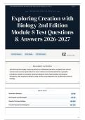 Exploring Creation with Biology 2nd Edition Module 8 Test Questions & Answers 2026-2027