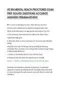 ATI RN MENTAL HEALTH PROCTORED EXAM&NewLine;PREP SOLVED QUESTIONS ACCURATE&NewLine;ANSWERS PREMIUM REVIEW&NewLine;