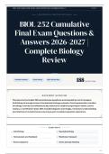 BIOL 252 Cumulative Final Exam Questions & Answers 2026-2027 Complete Biology Review