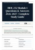 BIOL 252 Module 1 Questions & Answers 2026-2027 Complete Study Guide