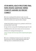 ATI RN MENTAL HEALTH PROCTORED FINAL&NewLine;PAPER UPDATED QUESTIONS VERIFIED&NewLine;COMPLETE ANSWERS 100 PERCENT&NewLine;CORRECT&NewLine;