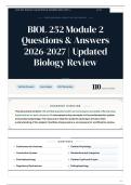 BIOL 252 Module 2 Questions & Answers 2026-2027 Updated Biology Review