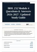 BIOL 252 Module 4 Questions & Answers 2026-2027 Updated Study Guide