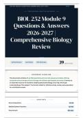 BIOL 252 Module 9 Questions & Answers 2026-2027 Comprehensive Biology Review