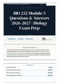 BIO 252 Module 5 Questions & Answers 2026&sol;2027 Biology Exam Prep