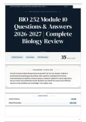 BIO 252 Module 10 Questions & Answers 2026&sol;2027 Complete Biology Review