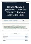 BIO 252 Module 9 Questions & Answers 2026&sol;2027 Updated Exam Study Guide