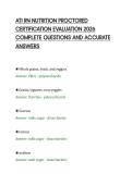 ATI RN NUTRITION PROCTORED&NewLine;CERTIFICATION EVALUATION 2026&NewLine;COMPLETE QUESTIONS AND ACCURATE&NewLine;ANSWERS&NewLine;