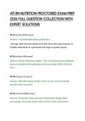 ATI RN NUTRITION PROCTORED EXAM PREP&NewLine;2026 FULL QUESTION COLLECTION WITH&NewLine;EXPERT SOLUTIONS&NewLine;