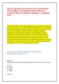 TEXAS CSR WKT EXAM 300 ACTUAL QUESTIONS &NewLine;AND CORRECT ANSWERS WITH RATIONALE &NewLine;LATEST UPDATE ALREADY GRADED A&plus; ASSURED &NewLine;PASS