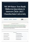 NR 509 Bates Test Bank Midterm Questions & Answers 2026-2027 Chamberlain University