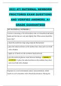 2023 ATI MATERNAL NEWBORN &NewLine;PROCTORED EXAM QUESTIONS &NewLine;AND VERIFIED ANSWERS&period; A&plus; &NewLine;GRADE GUARANTEED