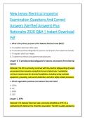 New Jersey Electrical Inspector &NewLine;Examination Questions And Correct &NewLine;Answers &lpar;Verified Answers&rpar; Plus &NewLine;Rationales 2026 Q&A &vert; Instant Download &NewLine;Pdf 