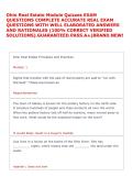 Ohio Real Estate Module Quizzes EXAM &NewLine;QUESTIONS COMPLETE ACCURATE REAL EXAM &NewLine;QUESTIONS WITH WELL ELABORATED ANSWERS &NewLine;AND RATIONALES &lpar;100&percnt; CORRECT VERIFIED &NewLine;SOLUTIONS&rpar; GUARANTEED PASS A&plus;&vert;BRAND NEW&excl;