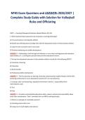 NFHS Exam Questions and ANSWERs 2026&sol;2027 &vert;&NewLine;Complete Study Guide with Solution for Volleyball&NewLine;Rules and Officiating