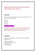 Amazon Driver Training Actual 2025&sol;2026 Q&A &ndash; 100&percnt; Pass Complete Practice Questions&comma; Delivery Service Partner &lpar;DSP&rpar; Academy Guide & Safety Rationales