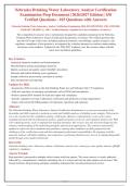 Nebraska Drinking Water Lab Analyst Certification Exam 2026&sol;2027&colon;  Practice Questions & Answers &lpar;Verified&rpar; &vert; Title 179 & SDWA