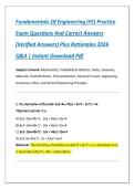 Fundamentals of Engineering &lpar;FE&rpar; Practice Exam &lpar;2026&rpar; &ndash; Practice Questions&comma; Verified Answers&comma; and Rationales