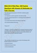 WGU D512 Pilot Plan&colon; 100 Practice &NewLine;Questions with Answers & Rationales for &NewLine;Task 2 Success&period; 