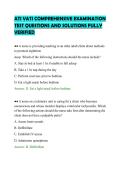 ATI VATI COMPREHENSIVE EXAMINATION&NewLine;TEST QUESTIONS AND SOLUTIONS FULLY&NewLine;VERIFIED&NewLine;