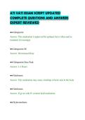 ATI VATI EXAM SCRIPT UPDATED&NewLine;COMPLETE QUESTIONS AND ANSWERS&NewLine;EXPERT REVIEWED&NewLine;