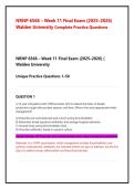 NRNP 6568 Week 11 Final Exam &lpar;2025&sol;2026&rpar; Walden University &ndash; Complete High-Yield Family Nurse Practitioner Study Bank with Detailed Clinical Rationales &lpar;Grade A&plus;&rpar;