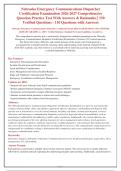 Nebraska Emergency Communications Dispatcher Certification Exam &vert; 2026-2027 Practice Test with  Questions&comma; Answers & Detailed Rationales &vert; 100&percnt; Verified&NewLine;&NewLine;