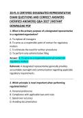 20-FL-X CERTIFIED DESIGNATED REPRESENTATIVE EXAM QUESTIONS AND CORRECT ANSWERS
