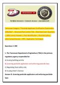 Tennessee Category 7 Pesticide Applicator Certification Examination 2026&sol;2027 &ndash; Structural Pest Control TDA &ndash; Real-Style Exam Questions &vert; 100&percnt; Correct Answers &vert; Pest Identification &vert; Pesticide Safety &vert; Label Comprehension &vert; IPM &vert; Application Techniques&NewLine;