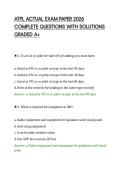 ATPL ACTUAL EXAM PAPER 2026&NewLine;COMPLETE QUESTIONS WITH SOLUTIONS&NewLine;GRADED A&plus;
