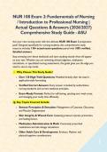 NUR 108 Exam 2&colon; Fundamentals of Nursing &sol; Introduction to Professional Nursing &vert; Actual Questions & Answers &lpar;2026&sol;2027&rpar; Comprehensive Study Guide - ASU&NewLine;&NewLine;