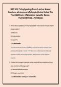 NSG 3850 Pathophysiology Exam 1 &ndash;Actual Newest &NewLine;Questions with Answers & Rationales&vert; Latest Update This &NewLine;Year &lpar;Cell Injury&comma; Inflammation&comma; Immunity&comma; Cancer&comma; &NewLine;Fluid&sol;Electrolytes & Acid-Base&rpar;