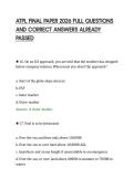 ATPL FINAL PAPER 2026 FULL QUESTIONS&NewLine;AND CORRECT ANSWERS ALREADY&NewLine;PASSED