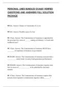PERSONAL LINES BUNDLED EXAMS VERIFIED&NewLine;QUESTIONS AND ANSWERS FULL SOLUTION&NewLine;PACKAGE